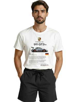 Color Luxe 911 Gt3 Rs Spor Araba Baskılı Tasarım Premium Pamuk Erkek Tişört