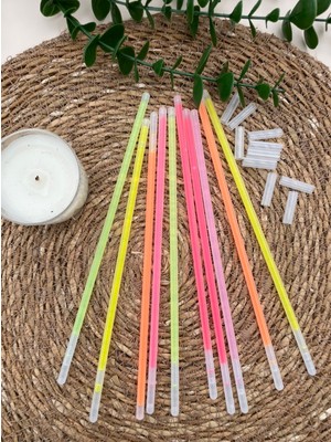 Empressco 20CM Fosforlu Çubuklar 100 Adet, Renkli Kamp, Parti ve Gece Işıkları