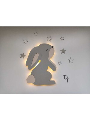 Empressco Gri LED Işıklı Çocuk Odası Duvar Dekoru, Sıcak ve Şık Atmosfer Sağlar