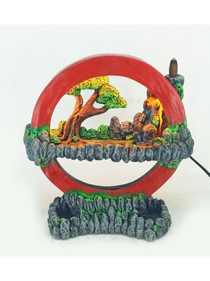 Empressco Işıklı Tütsülüklü Hayal Çemberi Geri Akış Tütsü Lambası Kırmızı