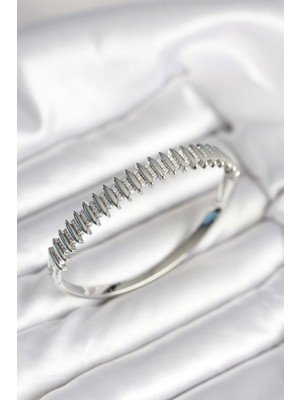 Vice Avm Gümüş Renk Zirkon Taşlı Pirinç Kadın Kelepçe Vice-5353 EB-53-vice/(1395) 3060