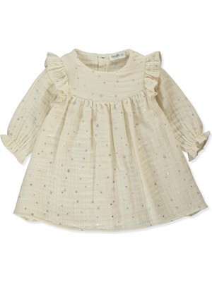 Bebetto Müslin Elbise (Shınıng Stars) Ekru