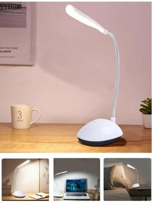 Empressco Bükülebilir Pilli LED Masa Lambası, Kitap Okuma Işığı, Beyaz