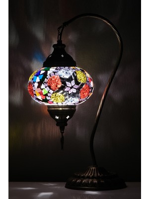 Empressco Renkli Cam Motifli Retro Mozaik Lamba, Eski Türk Aydınlatması