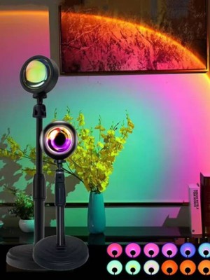 Empressco Rgb Renkli 180 Derece Dönen Ayarlanabilir Gece Lambası, USB Şarjlı, 16 Renk Seçeneği