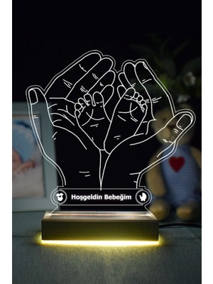 Empressco Sevgi Dolu 3D LED Lamba, Beyaz Işık, Hoşgeldin Bebek Için Sıcak Atmosfer