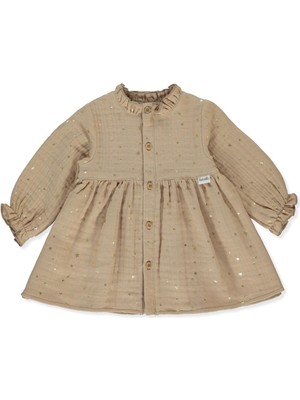 Bebetto Müslin Elbise (Shınıng Stars) Bej