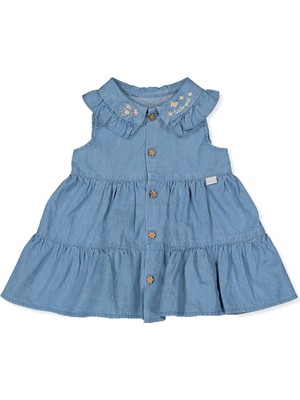 Bebetto Tencel Elbise (Tıny Flowers) Açık Mavi