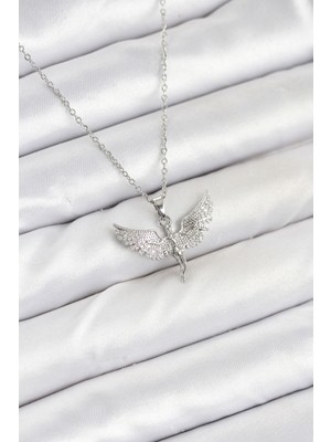 Vice Avm 316L Çelik Zincir Gümüş Renk Melek Model Kadın Kolye EB-53-vice/(1395) 3165