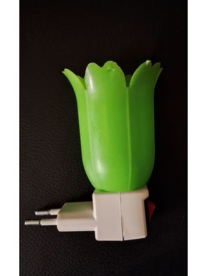 Empressco Yeşil Lale Dekoratif Anahtarlı E14 Duylu Gece Lambası