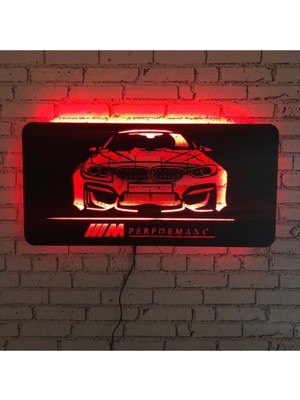 Empressco Siyah Ahşap Ledli Otomobil Temalı Dekorasyon Tablosu