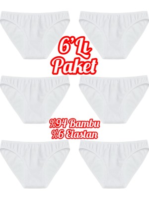 Özten 6'lı Ekonomik Paket Bambu Bikini Külot OZT6201