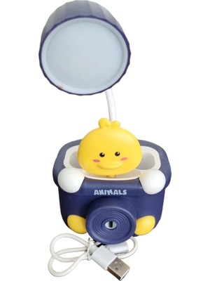 Empressco Sevimli Ördek Kalemtraş ve Masa Lambası, Şarjlı, Lacivert, Pratik ve Şık Tasarım