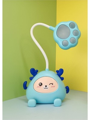 Empressco Sevimli Patili Tasarımlı Masaüstü Çalışma ve Gece Lambası, Mavi Renk