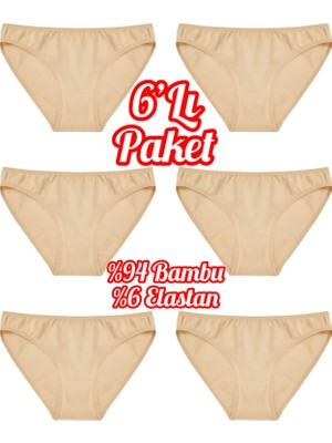 Özten 6'lı Ekonomik Paket Bambu Bikini Külot OZT6201