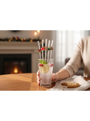 Yılbaşı Yeni Yıl Noel Chirstmas 5'li Pipet