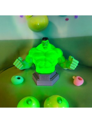 Empressco Yeşil Hulk Figürlü Masaüstü ve Çocuk Odası Dekoratif Gece Lambası
