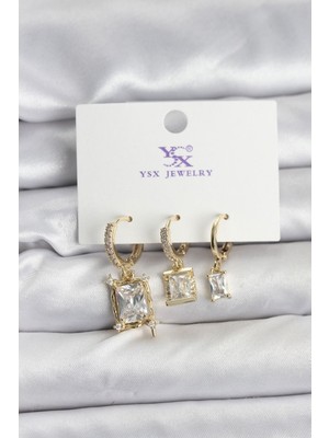 Vice Avm Gold Renk Zirkon Taşlı Kadın Küpe EB-53-vice/(1395) 3190