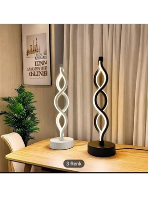 Empressco Şık Spiral Masa Lambası, Siyah, 3 Renk Seçeneği