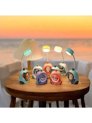 Empressco Renkli Sevimli Hayvan Tasarımlı Çocuk Masa ve Gece Lambası, Esnek LED Başlık