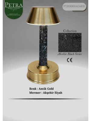 Empressco Kahverengi Mermer Masa Lambası, Şık ve Doğal Tasarım ile Evinize Uyum Katar