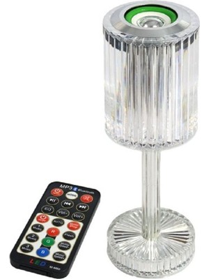 Empressco Turuncu LED Bluetooth Kristal Lamba, Dokunmatik Sensör ve Ses Bombası Özellikli