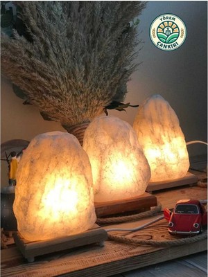 Empressco Doğal Çankırı Kaya Tuzu Lamba 2-3kg, Beyaz, Sağlıklı ve Şık Dekoratif Ürün
