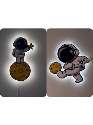 Empressco Çocuk Odası Dekoratif Ay Yıldızlı Gece Lambası, Renkli ve Eğlenceli Çift Pakette