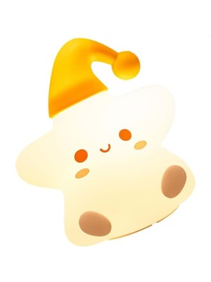 Empressco Yumuşak Dokulu Şapkalı Yıldız Tasarımlı Gece Lambası, Beyaz