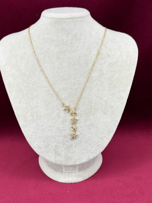 Calista Aksesuar Taşlı ve Yıldızlı Gold Y Kolye