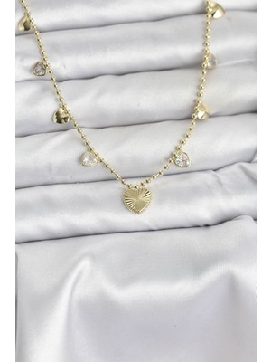 Vice Avm Pirinç Gold Renk Kalp Model Kadın Kolye EB-53-vice/(1395) 3213