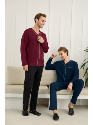 Nightlove Erkek Uzun Kollu Ceketli Pijama Takımı