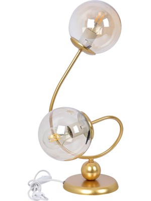 Empressco Şık Altın Kaplama Camlı Masa Lambası, Zarif ve Modern Tasarım.