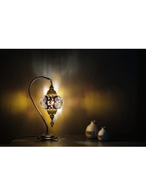 Empressco Kahverengi Mozaik Masa Lambası, Otantik ve Dekoratif Aydınlatma Parçası
