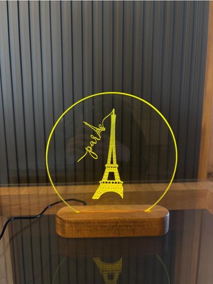 Empressco Kahverengi Eyfel Kulesi Figürlü LED Masa Lambası, Şık ve Dekoratif Aydınlatma Seçeneği