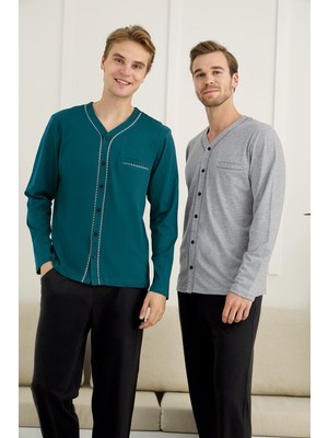 Nightlove Erkek Uzun Kollu Ceketli Pijama Takımı
