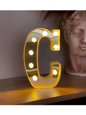 Empressco 3D LED Işıklı Harf Dekor Büyük Boy, Sarı Renkli ve Şık Aydınlatma Detayı