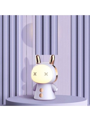 Empressco Sevimli Bebek LED Gece Lambası, USB Şarjlı, Mor, 8X22 cm