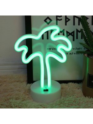 Empressco Yeşil Palmiye Neon Lamba, 24X17 Cm, Şık ve Sıcak Atmosfer Sağlar