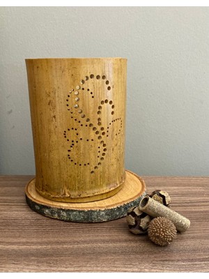 Empressco El Yapımı Natürel Bambu Gece Lambası, Sıcak ve Doğal Atmosfer Yaratan Işık