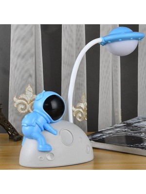 Empressco Ay Üstünde Yatan Astronot Gece Lambası, Sakin ve Huzurlu Uyku Için Ideal Aydınlatma