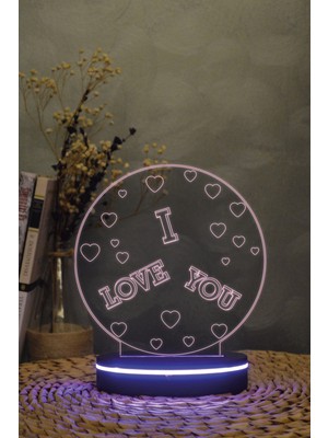 Empressco Renkli 3D Kalpli Gece Lambası, Dekoratif ve Sıcak Atmosfer Yaratır