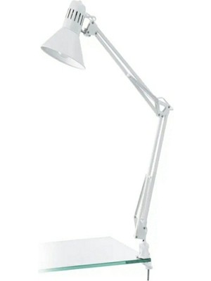 Empressco Şık Çelik ve Plastik Masa Lambası, Beyaz, Modern ve Işıltılı Tasarım