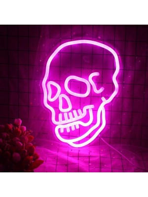 Empressco Beyaz Neon Kuru Kafa LED Duvar Aydınlatması, Şık ve Modern Dekorasyon Için Ideal.