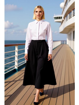 Benerly Kadın Maxi Etek Yüksek Bel Düz Kumaş Kalıp Fonksiyonel Dayanıklı Kaliteli Konforlu Estetik