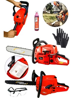 Lieber German Teknolojisi Turbo Benzinli Çift Egsozlu 2.1hp Dal Ağaç Bıçkı Kesme Ağaç Kesme Motoru 2t Yağ Hediye