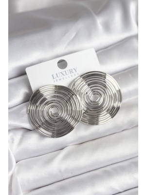 Vice Avm Pirinç Gümüş Renk Circle Model Kadın Küpe