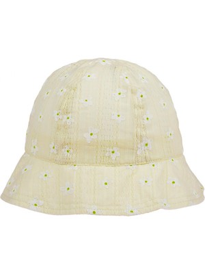 Kitti Çiçek Desenli Kız Maksi Şapka