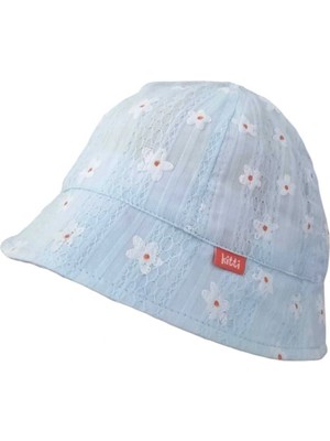 Kitti Çiçek Desenli Kız Maksi Şapka