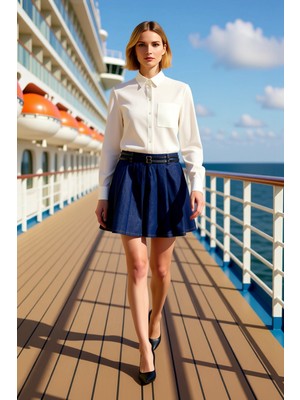 Benerly Kadın %100 Pamuk Pileli Mini Etek Fonksiyonel Dayanıklı Kaliteli Konforlu Estetik Premium Şık